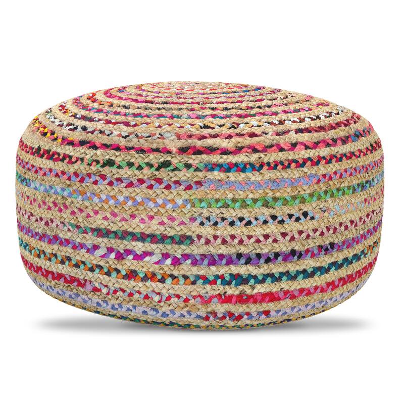 Jute Woven Pouf Ottoman