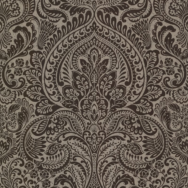 Damask Dole Artemis Silver Floral Damask 33 feet long X 20.9 inch wide Wallpaper Roll