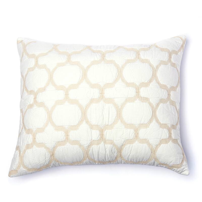 Jaimy Ivory Cotton Pillow Sham - Standard