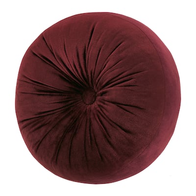 Royal Court Montecito Red Tufted Round Decorative Throw Pillow