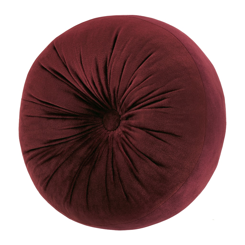 Royal Court Montecito Red Tufted Round Decorative Throw Pillow