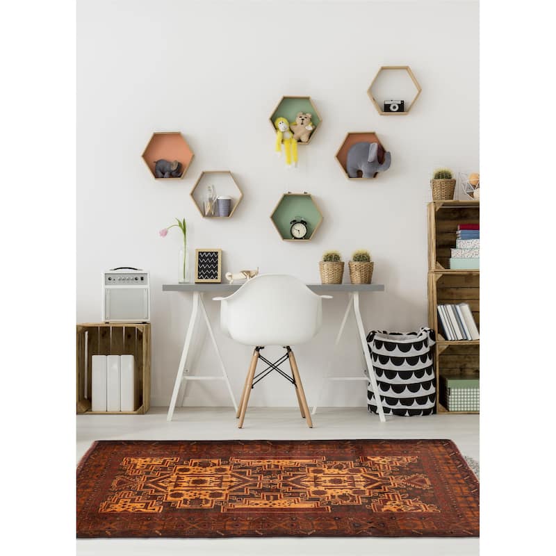 ECARPETGALLERY Hand-knotted Teimani Beige, Brown Wool Rug - 4'1 x 6'1