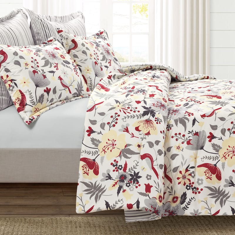 Lush Decor Blooming Garden Reversible 5 Piece Comforter Set