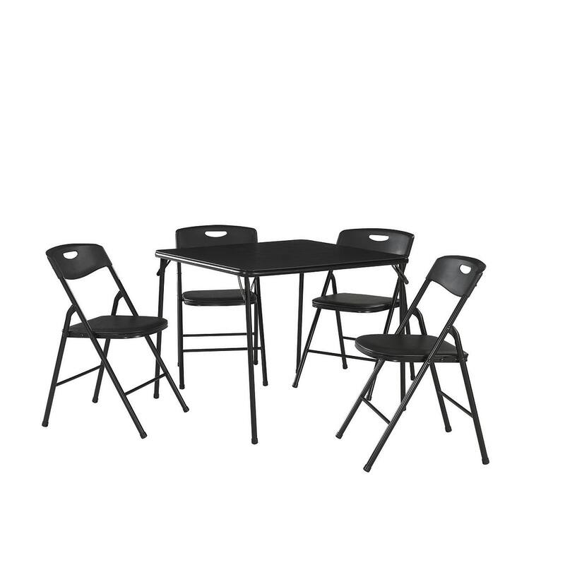 Cosco 5-piece Folding Table and Chairs Set - Black
