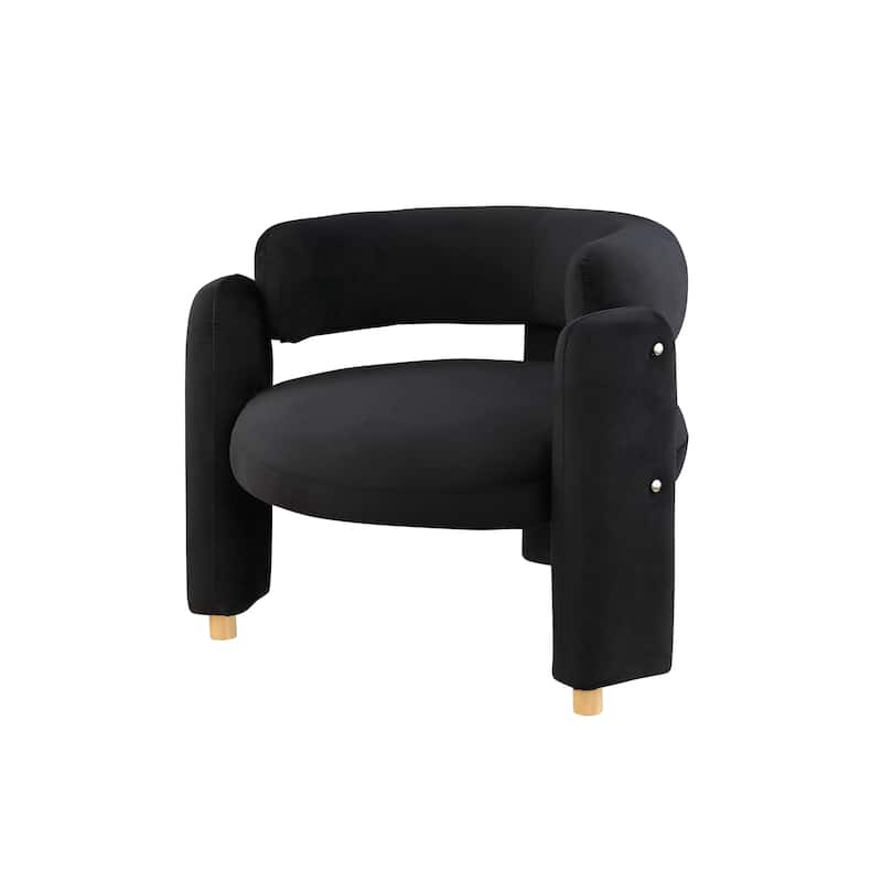 Modern Accent Chair With Solid Wood Frame, For Living Room, Bedroom, Lounge Area, Office