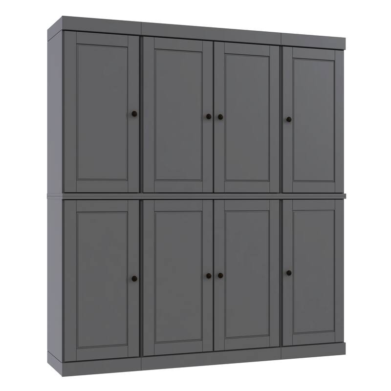 100% Solid Wood Kitchen China Pantry Buffet with Glass or Solid Wood Doors and 2-Drawer Kit by Palace Imports - 65" x 71.5"