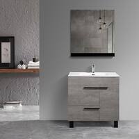 Freestanding Bathroom Vanity Set in Concrete Grey with Integrated ...