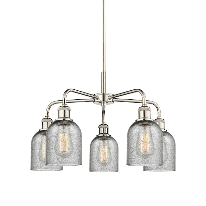 Innovations Lighting 516-5CR-15-23 Caledonia Chandelier Caledonia 5 - Polished Nickel / Charcoal