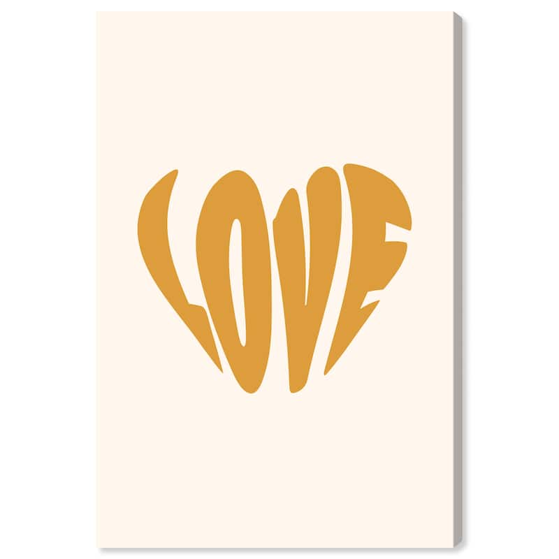 Wynwood Studio Canvas Typography and Quotes The Right Shape of Love Brown Modern & Contemporary Wall Art Canvas Print - 36 x 24