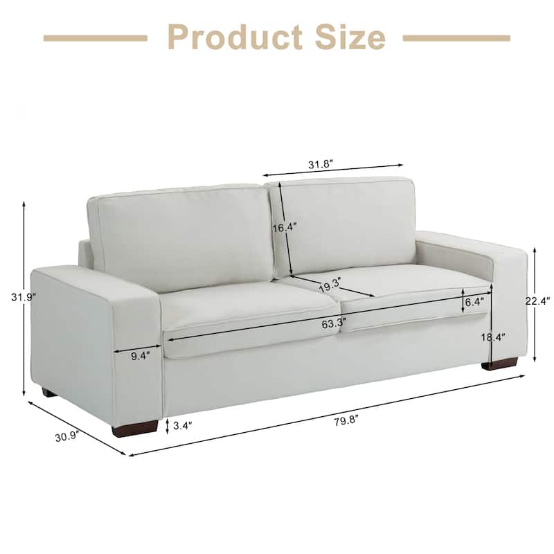 80" Sofa Couch Upholstered Loveseat for Living Room