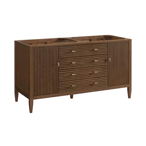 James Martin Vanities Myrrin 60 Double Vanity, Mid Century Walnut