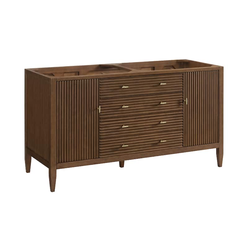 James Martin Vanities Myrrin 60" Double Vanity, Mid Century Walnut