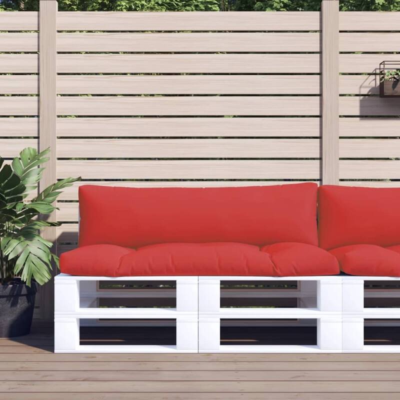 vidaXL Pallet Cushions Outdoor Sofa Pillow Seat Pad Decorative Cushion Fabric - Red (2)