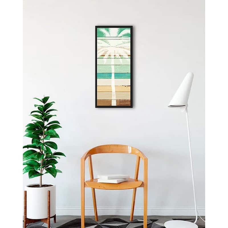 Beach Escape Palms IV Framed Poster - 12 x 30 Inch - Black