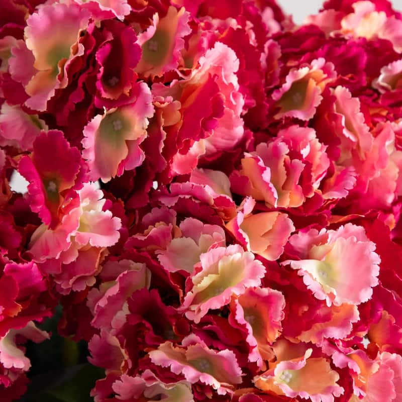 Hydrangea Artificial Floral Arrangement with Vase - 20" - Pink