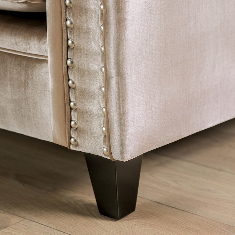 Vynn Transitional Chenille Upholstered Nailhead Trim Sofa by Furniture of America