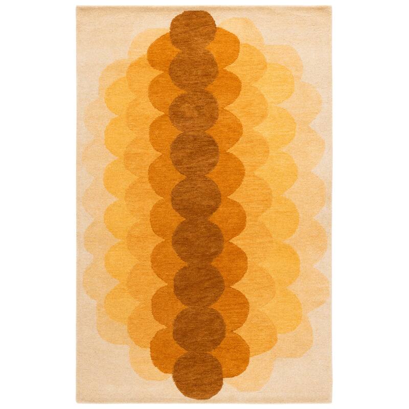 SAFAVIEH Handmade Metro Violetka Wool Rug - Yellow/Brown - 4' x 6'