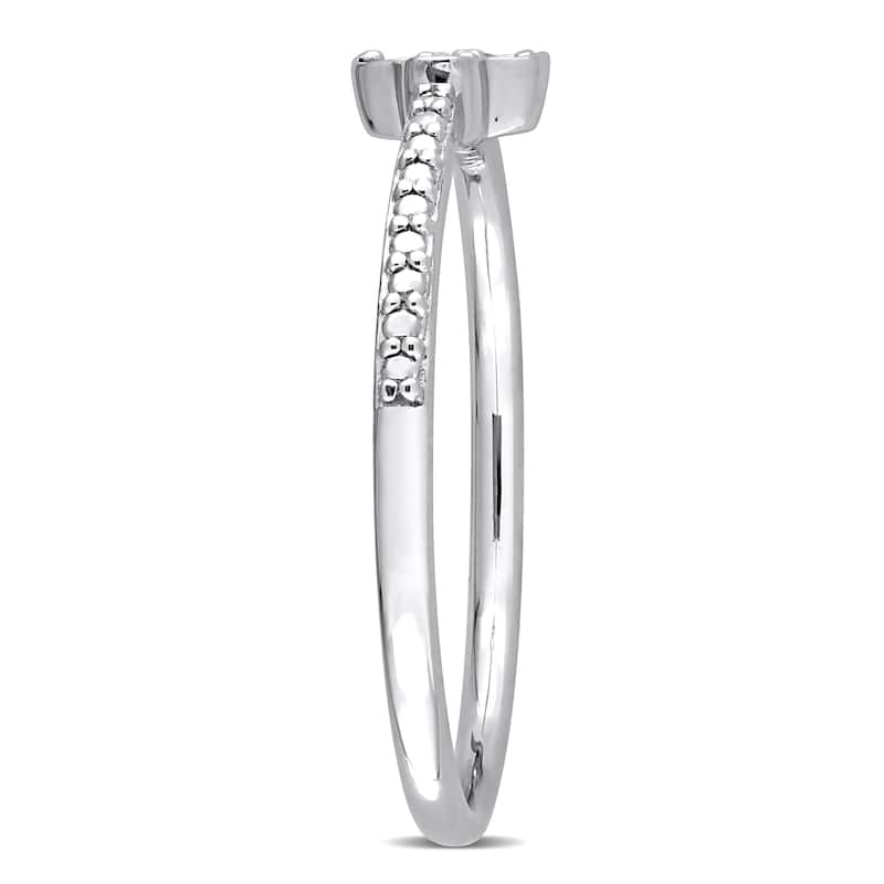 Miadora Diamond Accent Floral Promise Ring in Sterling Silver