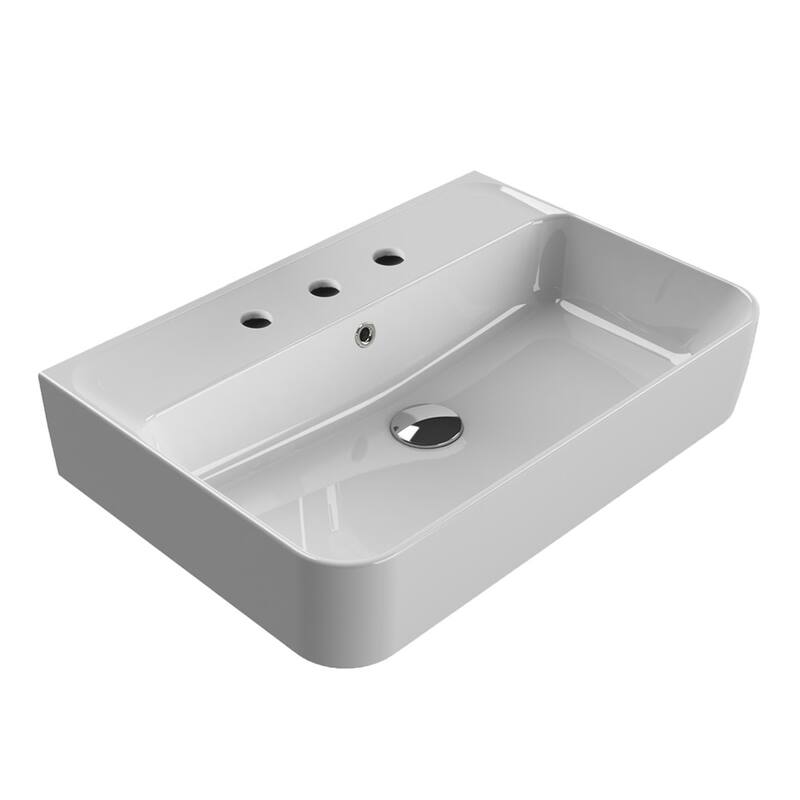 Nameeks CeraStyle 079200-U-Three Hole Hera 23-5/8" Rectangular Ceramic - White