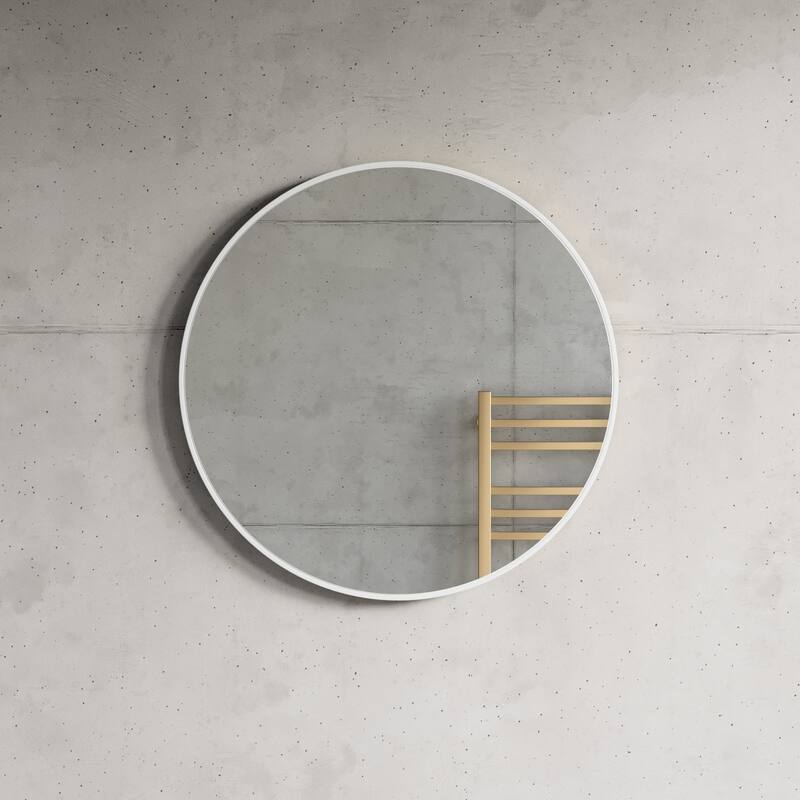 Catton Round Mirror - 24" Diameter - 24" Diameter x 2"D - White