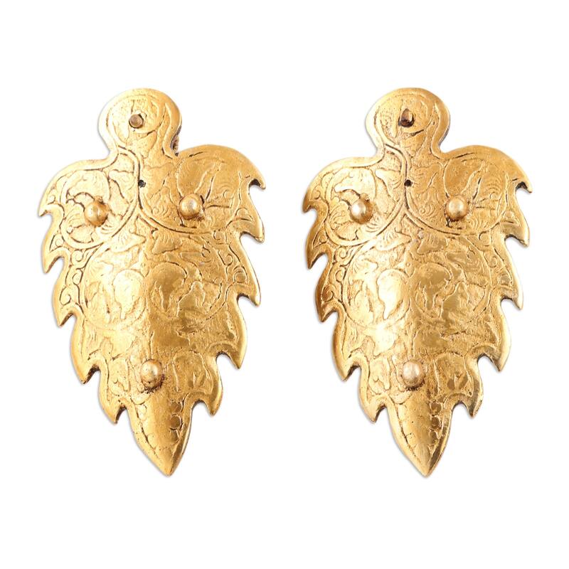 Novica Handmade Golden Buddha Aluminum Incense Holders (Pair)