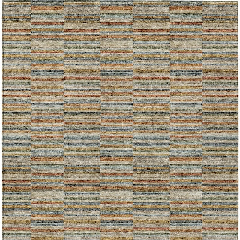 HomeRoots Striped Transitional Rectangle Outdoor Rug