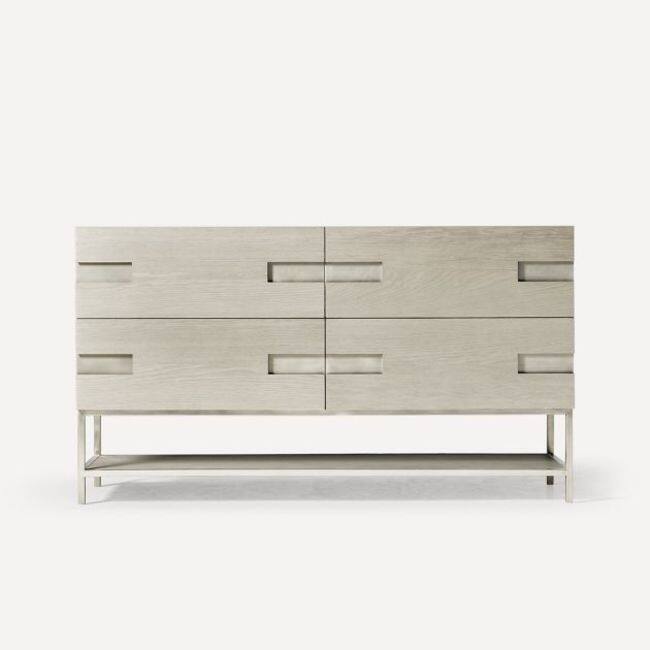 Robern CVSE60D Craft Series 60" Double Free Standing Vanity Cabinet - Natural Gray with Brushed Pewter