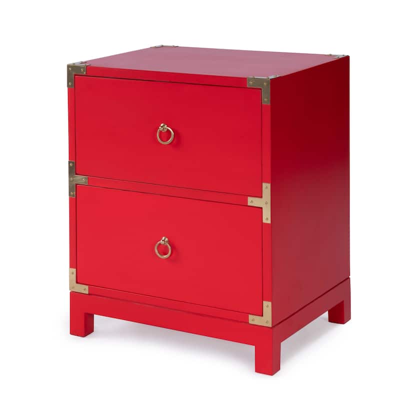 Ardennes Red Campaign End Table - Red - Wood