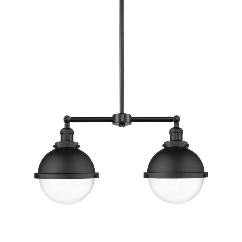 Innovations Lighting 209-13-18 Hampden Linear Hampden 2 Light 18" Wide - Matte Black / Clear