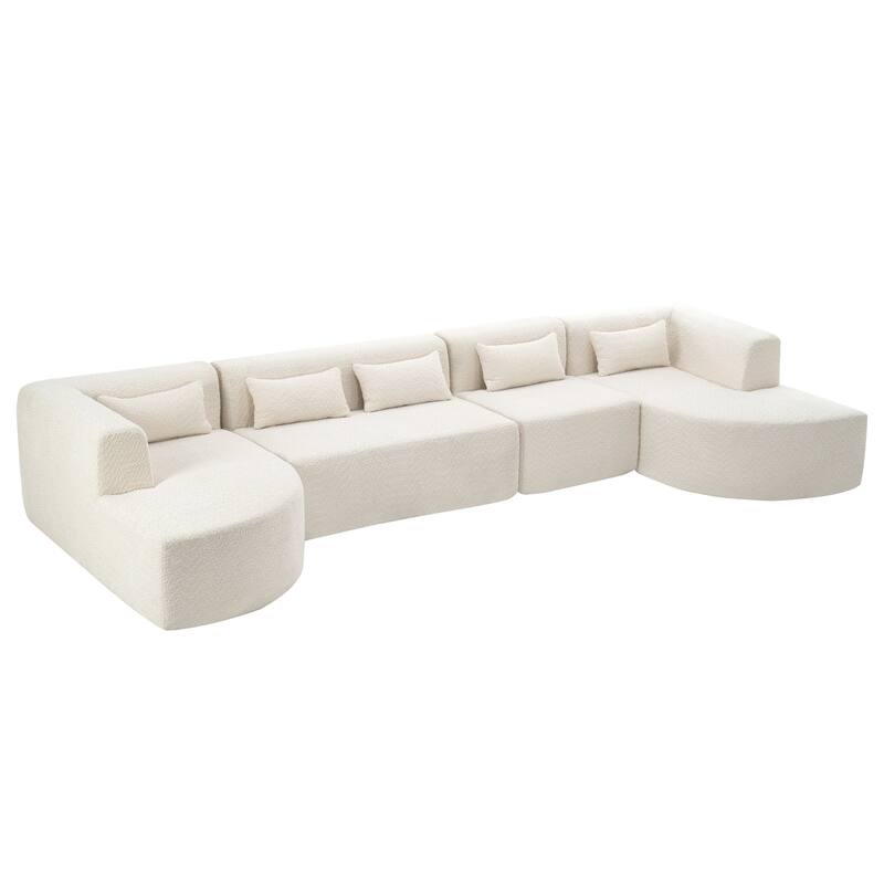 143.7inch Upholstered Sofa Free-combined Sofa Couch