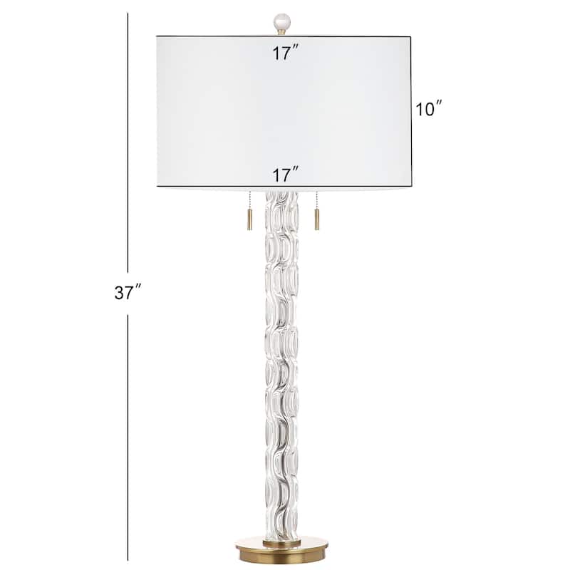SAFAVIEH Lighting Jocelin 37-inch Crystal/ Gold LED Table Lamp - 17Wx17Dx37H