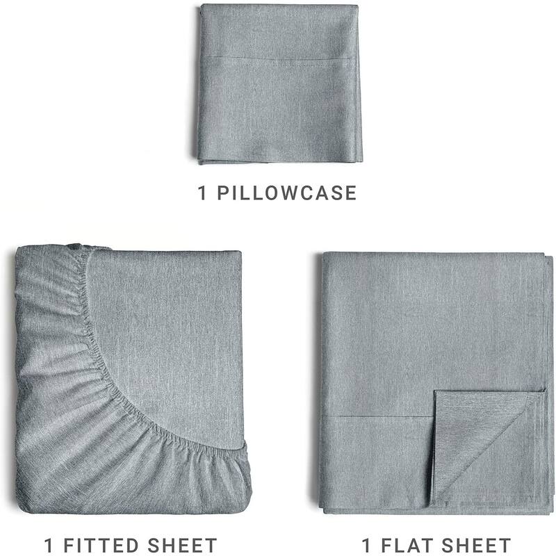 CGK Linens 4 Piece Solid Microfiber Deep Pocket Soft Bed Sheet Set