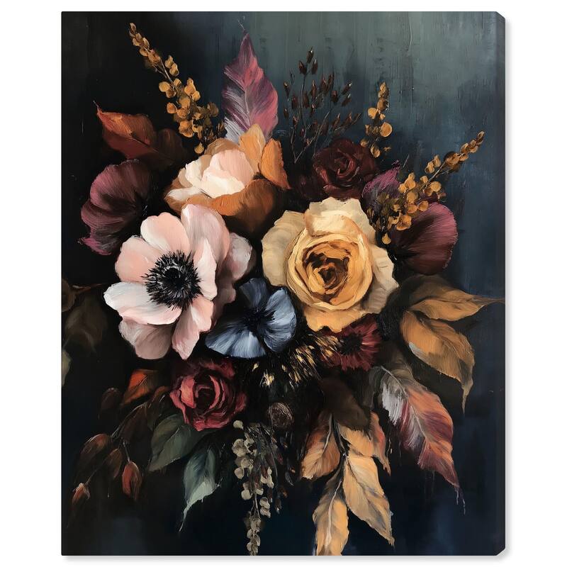 Velvet Night Bloom II Canvas by Art Remedy, Gallery Wrapped - 20" x 24"