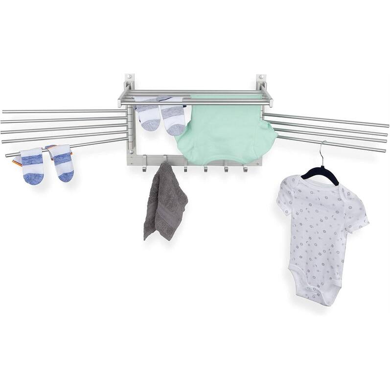Wall Mount Laundry Organizer - 17" Metal Rack