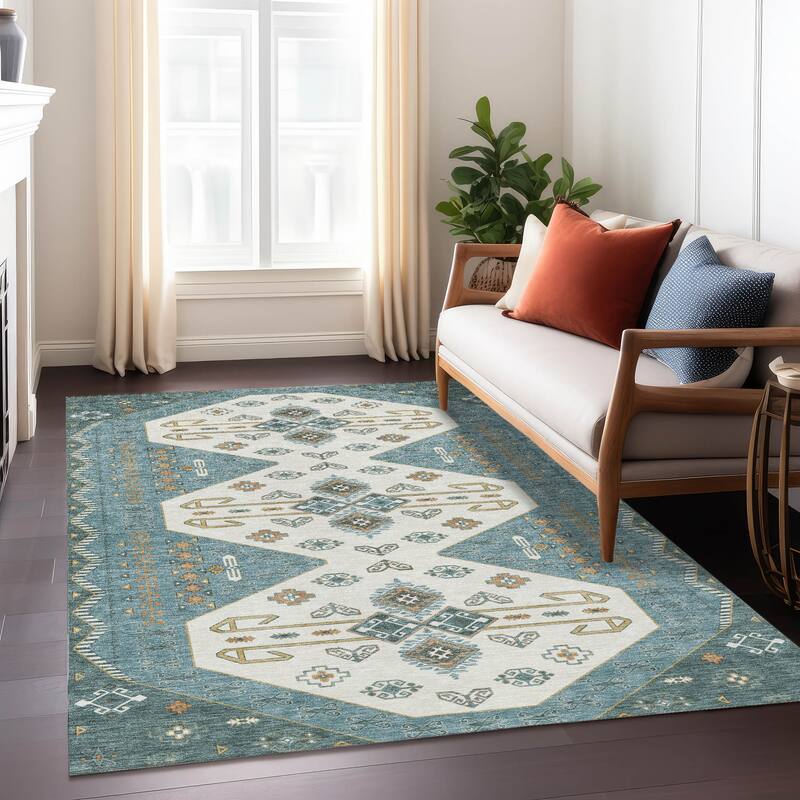 Machine Washable Indoor/ Outdoor Global Hiawatha Chantille Rug