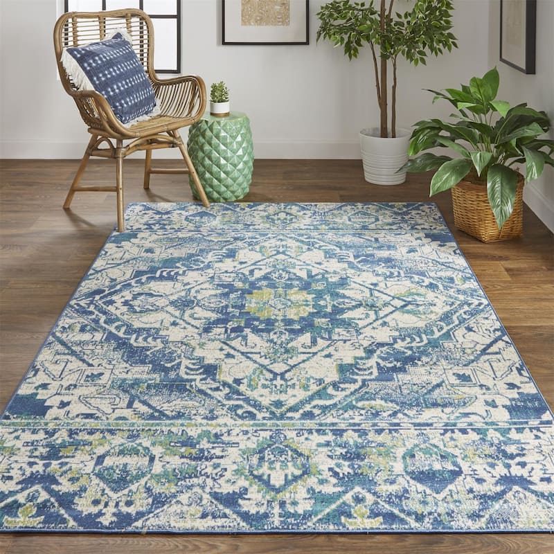 Hurst Vintage Medallion Oriental Transitional Area Rug