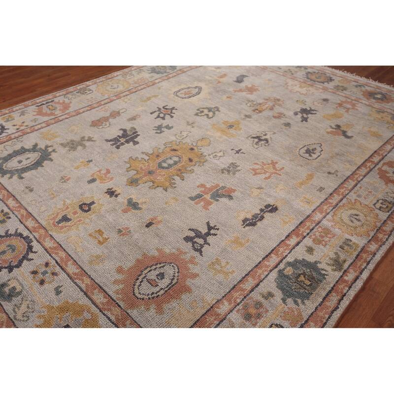 Oushak Indian Area Rug Handmade Oriental Wool Carpet - 7'10" x 10'2"