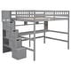 preview thumbnail 5 of 10, Kid-Friendly Design Full Size Loft Bed with Desk and Drawers
