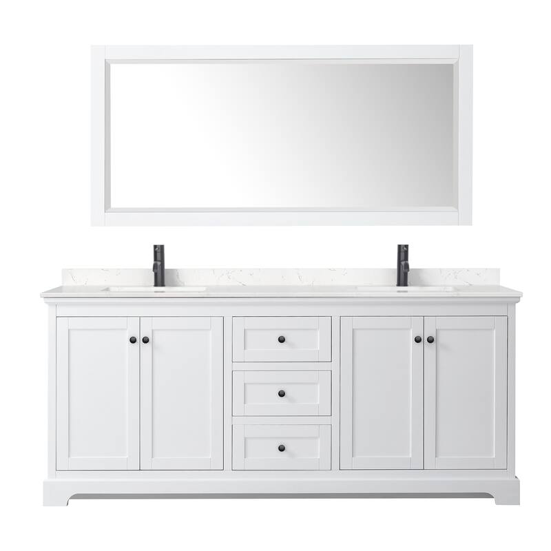 Wyndham Collection Avery 80" Free Standing Double Basin Vanity Set