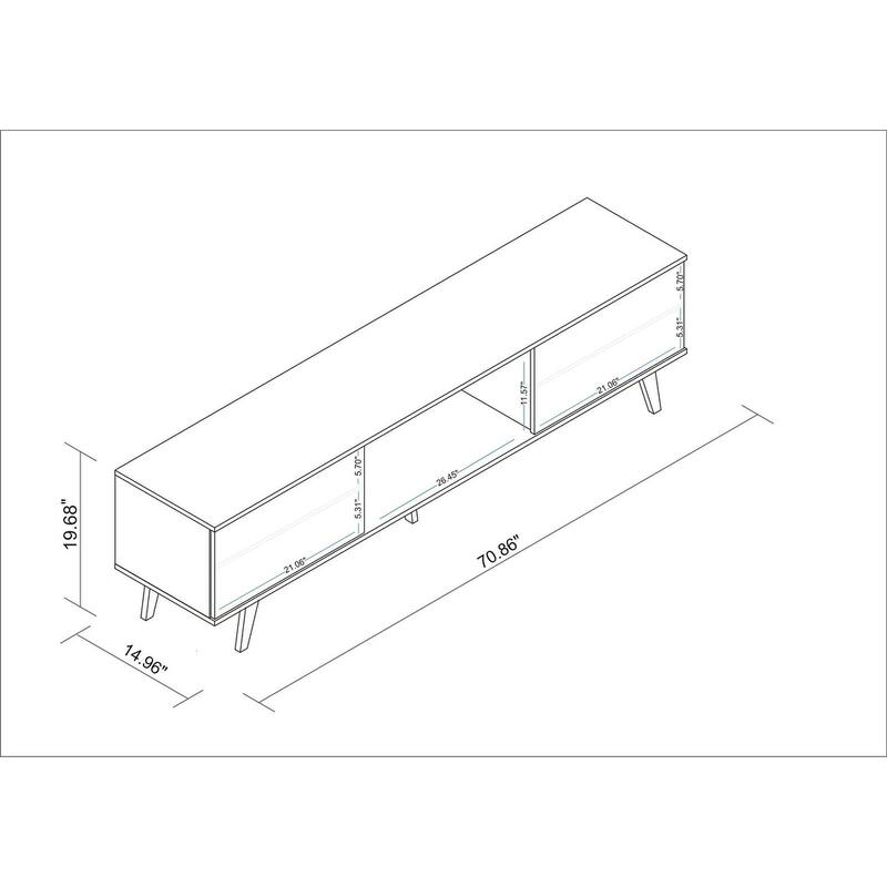 Manhattan Comfort Takajarvi Mid Century Modern Media Cabinet