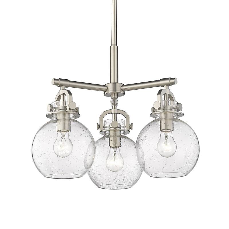 Innovations Lighting 410-3CR-16-20 Newton Sphere Pendant Newton Sphere - Satin Nickel / Seedy