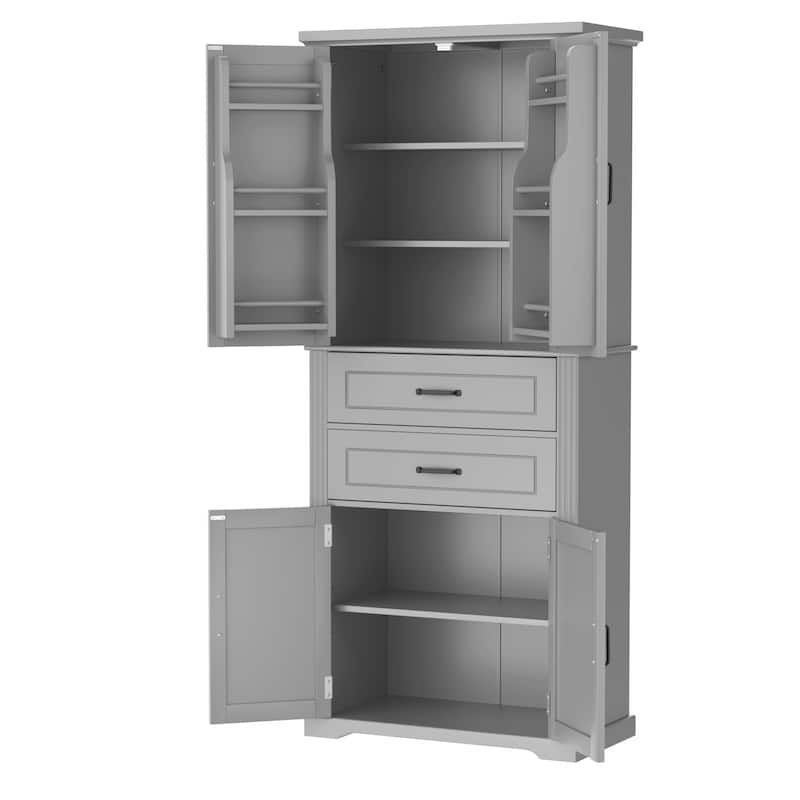 Multifunctional Storage Cabinet - Door & Drawer Organizer with Adjustable Shelf & Storage Shelves