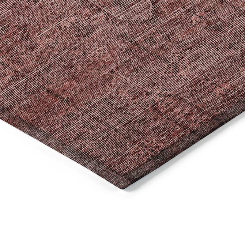 Machine Washable Indoor/ Outdoor Chantille Traditional Distressed Rug