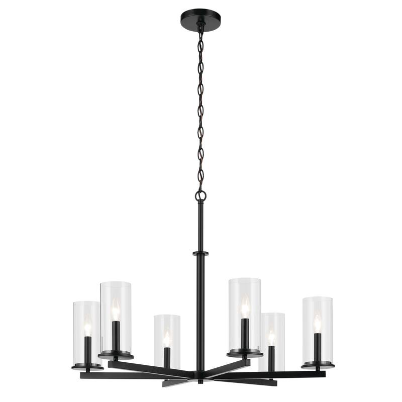 Kichler Lighting Crosby 32.25 in. 6-Light Clear Glass Chandelier - Black - 32.25 inch
