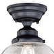 preview thumbnail 6 of 4, Huntley Oil Rubbed Bronze Farmhouse Semi Flush Mount Ceiling Light with Clear Glass - 12-in W x 11.75-in H x 12-in D