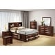 preview thumbnail 1 of 40, Furniture of America Brent 6-Piece Wood Platform Bedroom Set with Drawers and Bookcase Headboard Dark Cherry - Queen