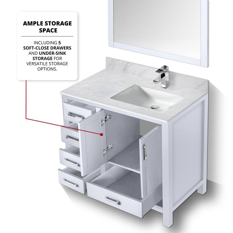 Jacques 36 in. W x 22 in. D Right Offset Distressed Grey Bath Vanity