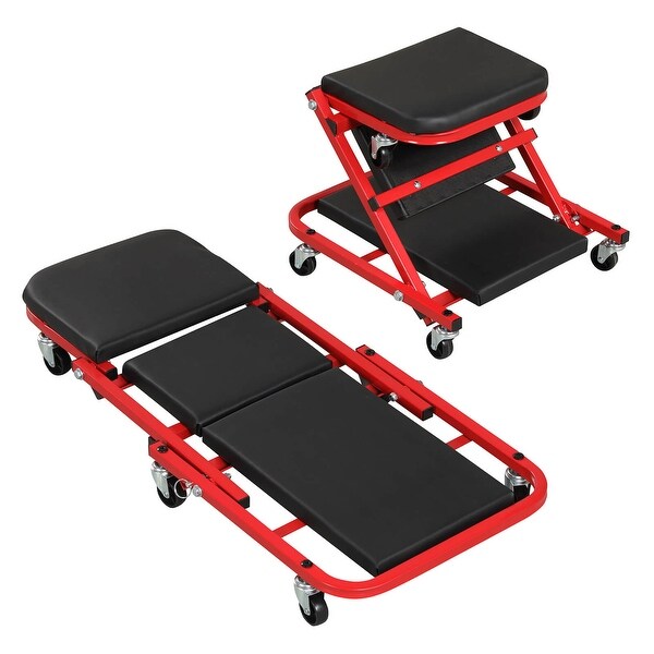 Costway Heavy-duty Metal Frame Garage Creeper/Rolling Stool, Z