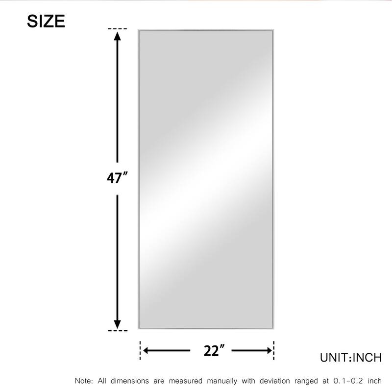 Framed Wall Mirror - 21.7" W x 0.8" D x 47.2" H