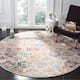 SAFAVIEH Madison Avery Boho Chic Distressed Area Rug - 5'3" x 5'3" Round - Cream/Multi